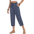 thumbnail image 3 of Fantaslook Womens Capri Pants Drawstring Casual Palazzo Trousers with Pockets Loose Floral Lounge Pants Pajama Bottoms, 3 of 9