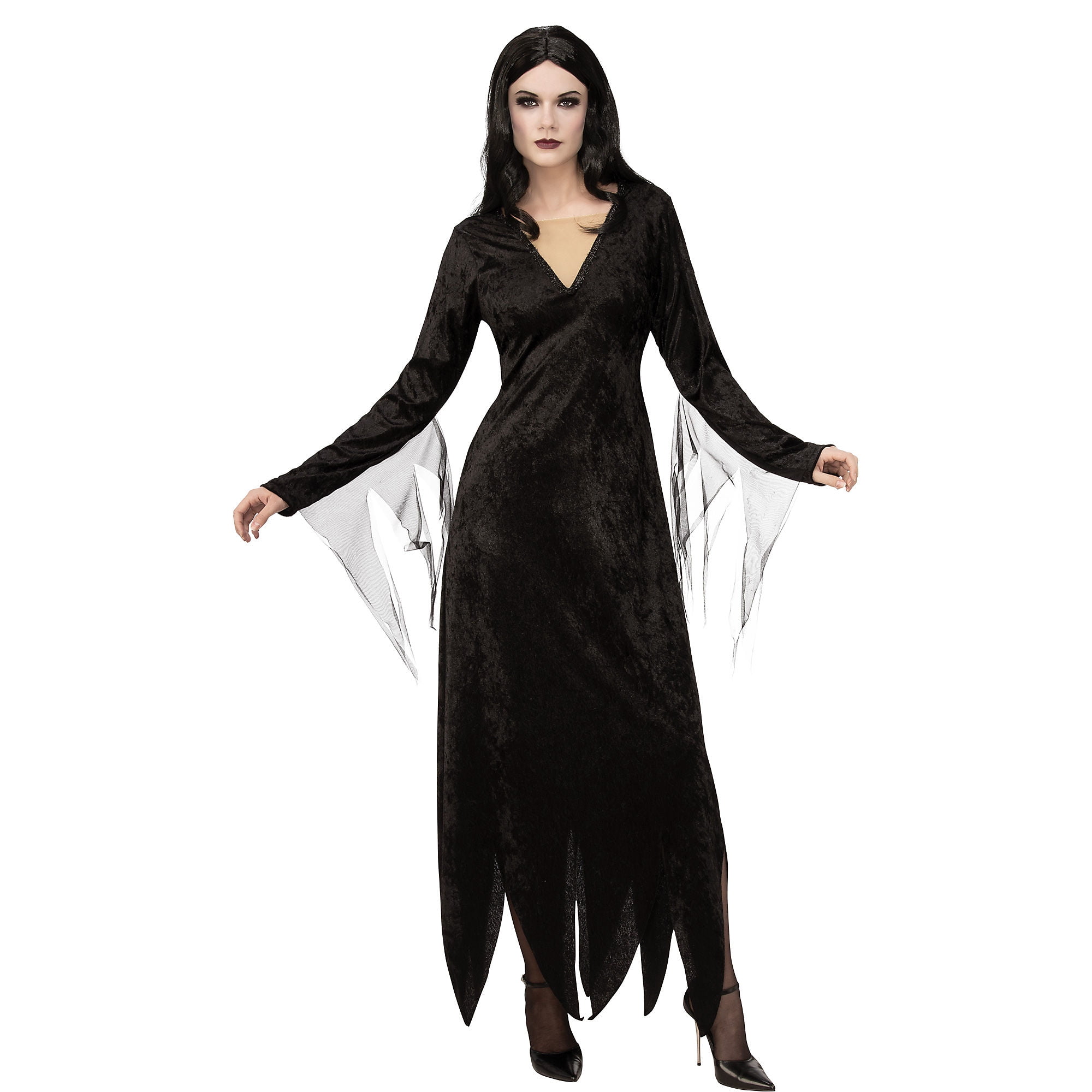 Rubie's Costume Co Addams Family Morticia Addams Costume for Adults, Velvety Dress with a Long Hem Walmart.com