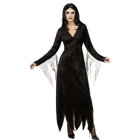 Rubie's Costume Co Addams Family Morticia Addams Costume for Adults, Features Velvety Dress with a Long