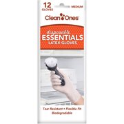 Clean Ones Essentials Disposable Latex Gloves, 12 count