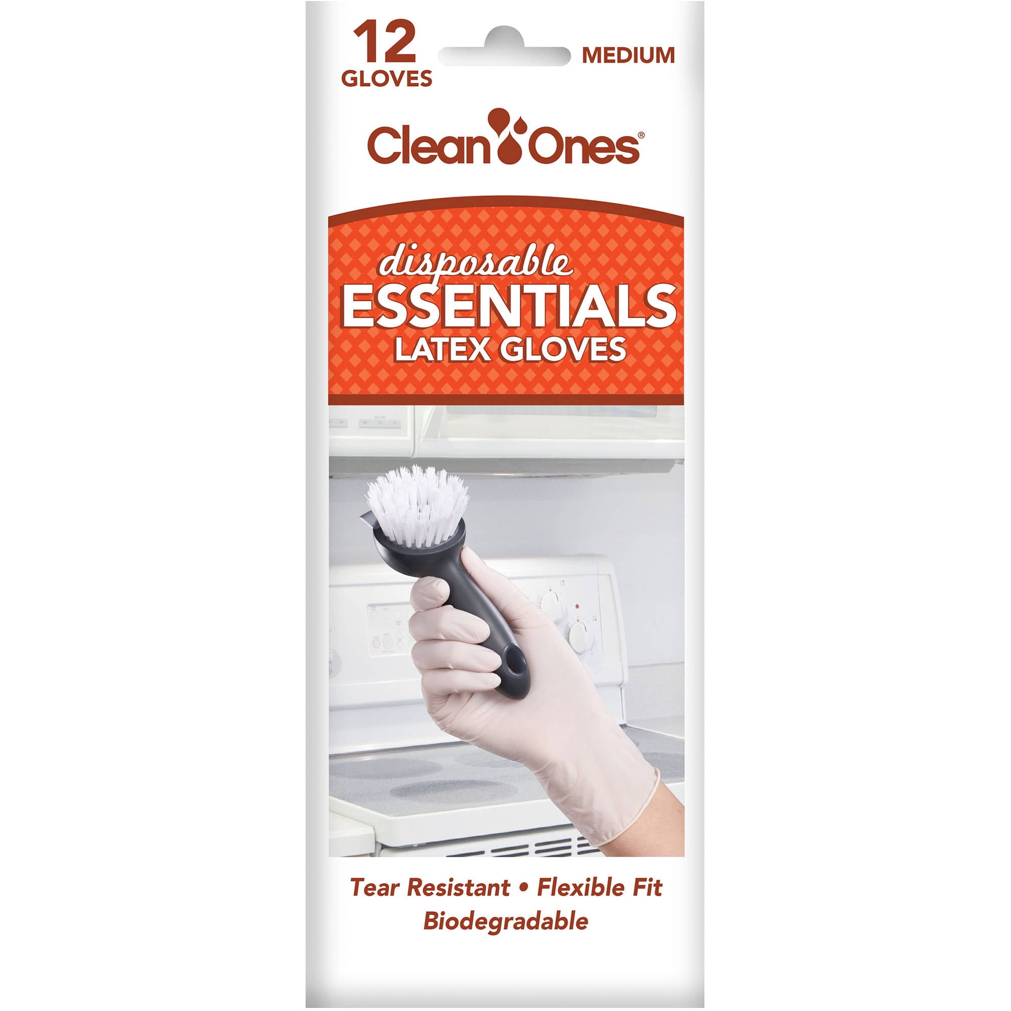 Clean Ones Essentials Disposable Latex Gloves, 12 count