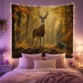 thumbnail image 2 of Buck Deer Prominent with Pointed Antlers Stands Slightly, Mystical Fantasy for Space Lovers, Galaxy Room Decor, Mother'S Day Gift, Tapestry Wall Hanging for Bedroom and Dorm, 2 of 7