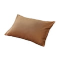 thumbnail image 2 of Funda de almohada individual estándar de color sólido suave 100 % algodón, 12 colores disponibles, 1 par café, 2 of 8