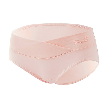 Fengqque Maternity Bottom Panty Fits Tummy Cotton Low Waist Pregnant Seamless Oversized Underwear