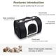 thumbnail image 2 of Jaula para gatos, jaula para gatos plegable y transpirable con correas ajustables, jaula para gatos aprobada por aerolíneas con forro polar lavable, fondo impermeable, negro + blanco, 41 * 25 * 26 cm JAMW Sencillez, 2 of 5