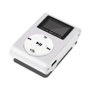 Portable MP3 Player, 1.87 x 1.17 x 0.59Mini MP3 Player,Music Player with Metal Shells,LCD Screen Display Music Player,Mini Digital BackClip Player with Earphone and USB Cable,Silver