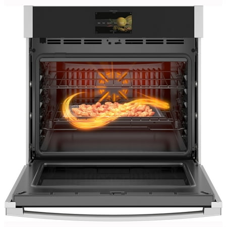 GE Profile - 30" Smart Built-In Single Electric Convection Wall Oven with Air Fry & Precision Cooking - Stainless Steel