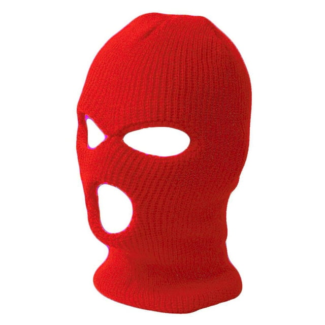 TopHeadwear 3-Hole Winter Ski Mask - Red