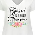 thumbnail image 4 of Inktastic Blessed to Be Called Gram with Beautiful Pastel Flowers Women's Plus Size V-Neck T-Shirt, 4 of 5