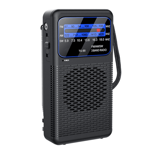 Radio Portátil -88 AM/FM/SW de Bolsillo con Linterna LED, Radio Pequeña para Acampar Al Aire Libre, Ideal para Personas Mayores.