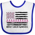 thumbnail image 3 of Inktastic Breast Cancer Awareness Pink Ribbons and Flag Boys or Girls Baby Bib, 3 of 4