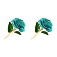 thumbnail image 4 of Cateissary Impresionantes flores de imitación rosas chapadas en oro para un encanto duradero plantas artificiales flores de plástico azul cielo cielo azul 2piezas, 4 of 6