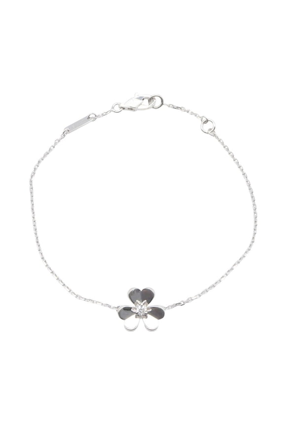 Pre-Owned Van Cleef & Arpels Frivole 1PD Bracelet in 18K White Gold with Diamonds, Silver and...