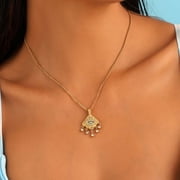 Gold Plated Evil Eye Necklace EVintage Necklace Good Luck Amulet vil Eye Pendant Jewelry Gifts for Women Men