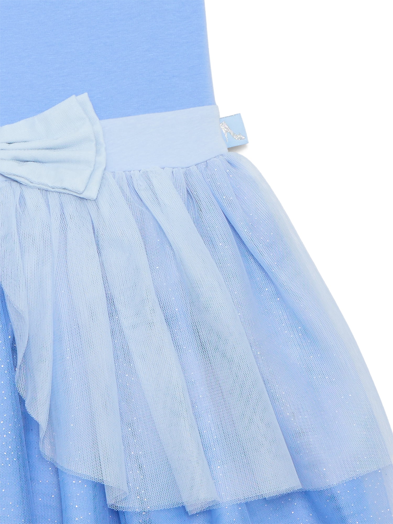 Disney Princess Girls Cinderella Cosplay Dress with Short Puff Sleeves, Sizes 4-12