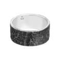 thumbnail image 4 of KUZZOI Men's structured brushed finish band ring oxidized 925 Silver Size 9-11, 4 of 6