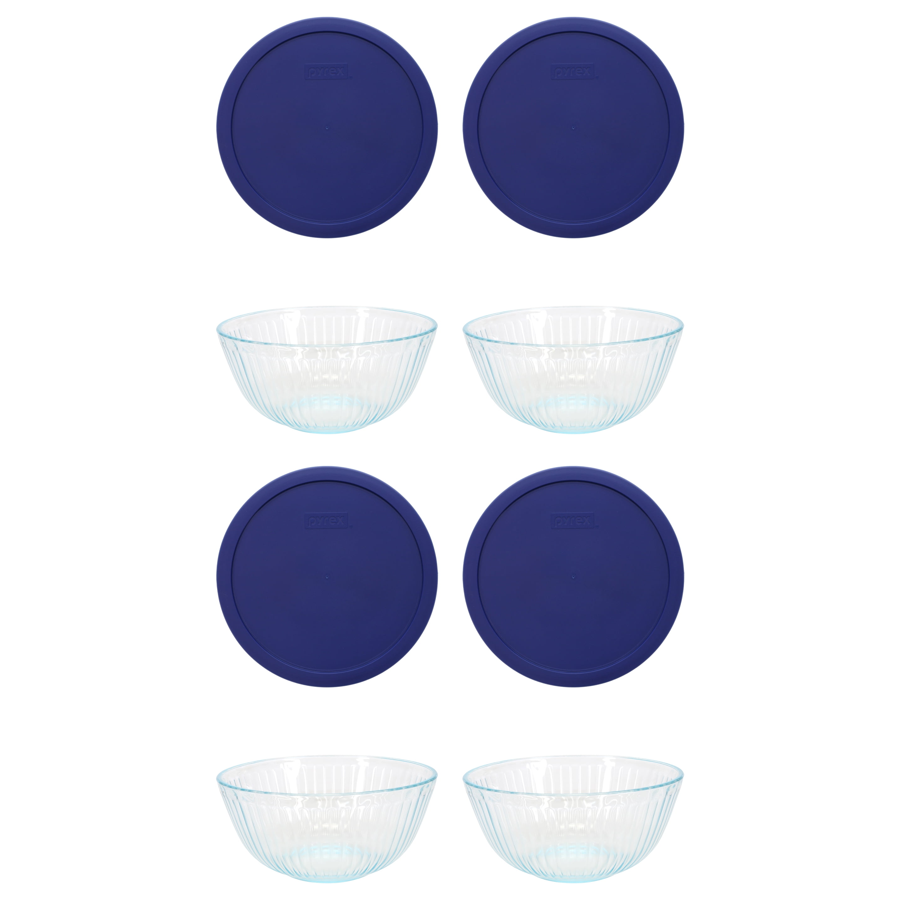 Pyrex 7403 10 Cup Sculpted Glass Mixing Bowl and 7403-PC Navy Blue