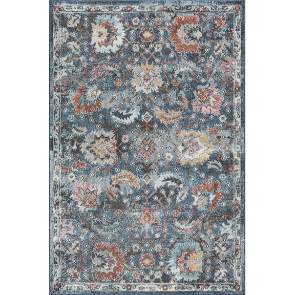 Tapis multicolore Floral Mainstays, 5 pi x 7 pi