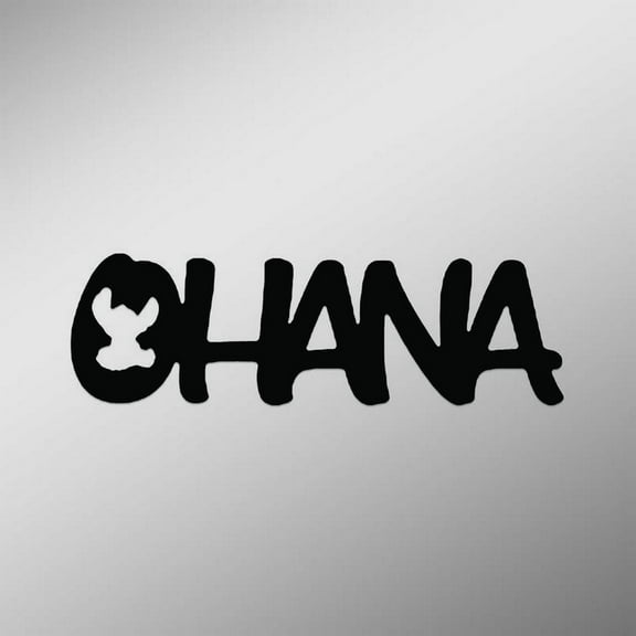 Lilo And Stitch Inspired Ohana Family Decal Sticker | 7-Inches By 2-Inches | Black Vinyl