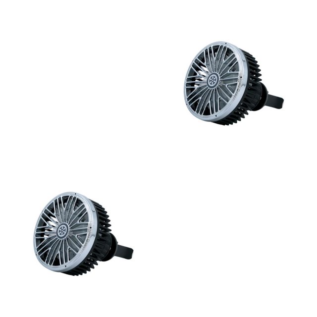 Kenally Ventilador USB para coche, viento grande, tres velocidades, Clip en 360 grados, enfriador de ventilación de aire giratorio, 5V, 1A, Negro 2piezas