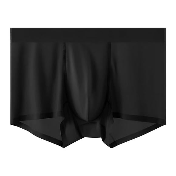 TSADFHJI Manmade Underwear Men Men's Ice Silk Stretch Mid Rise Comfortable Natural Silk Liner Crotch Briefs Xl Black
