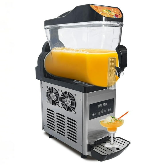 Danolapsi Commercial Slushy Machine 15L,Stainless Steel Smoothie Frozen Drink Maker with Self-Cleaning Mode, 450W Frozen Drink Machine, Maker Smoothie Machine for Home Party Restaurants Cafe Bars