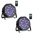 thumbnail image 1 of 2 Pack/ 36 LED Stage Lights DJ Party RGB DMX Control Uplighting with Remote Control for Birthday Christmas Bar Dance Decoration, 1 of 9