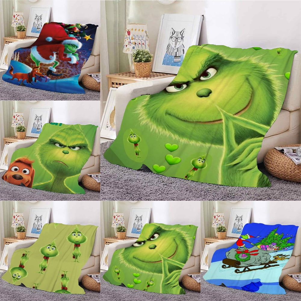 Christmas flange Grinch Covering blanket Christmas blanket, flange