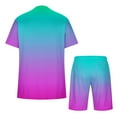 thumbnail image 4 of HOMADLES Men Short Sets 2 Piece Gradient Shirt and Short Purple 5XL, 4 of 5