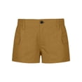 thumbnail image 4 of CQONEPT Womens 3 Inch Cargo Shorts Casual Twill Chino Shorts Elastic Waist Lightweight Shorts with Pockets Gold S, 4 of 4