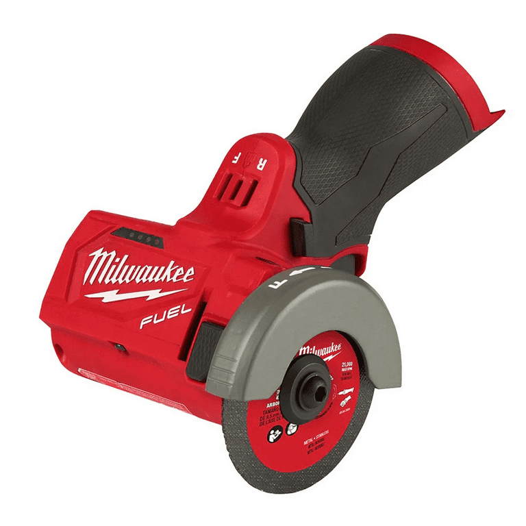 Milwaukee M12 Fuel 3" 12V Brushless Cut Off Tool 2522-21XC with 4Ah Battery, Charger, Carbide Abrasive Blade, Diamond Tile Blade, & Tool Bag