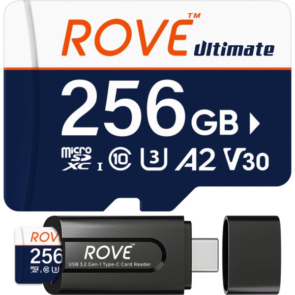 Tarjeta de memoria ROVE Ultimate microSDXC de 256 GB con USB 3.2 tipo C
