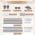thumbnail image 3 of 1 Inch Wood Double Curtain Rods for Windows 66 to 120 Inches (5.5-10 Feet), Heavy Duty Decorative Curtain Rods, Wooden Drapery Rods with Leaf Pattern Finials, Black, 3 of 9