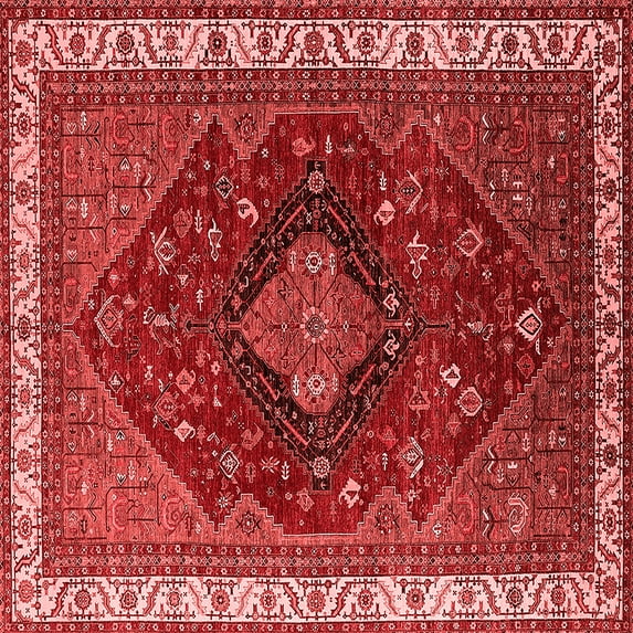Ahgly Company Indoor Square Persian Red Traditional Area Rugs, 6' Square