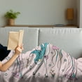thumbnail image 3 of Sea Monster Soft Flannel Fleece Throw Blanket, Mythological with Long Hair Jellyfish Fish, Cozy Plush for Indoor and Outdoor Use, 50" x 70", Pale Pink Multicolor, by Ambesonne, 3 of 5
