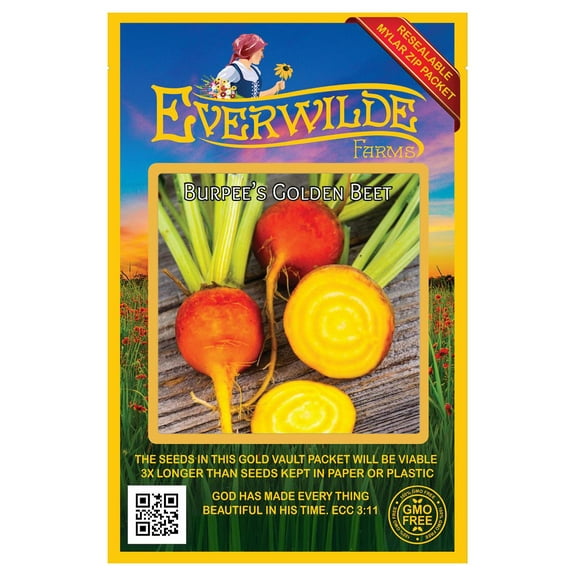 Everwilde Farms - 100 Burpee’s Golden Beet Seeds - Gold Vault Jumbo Bulk Seed Packet