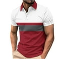 thumbnail image 2 of Fznquz Striped Mens Polo Shirt Dress Work Red Polos Casual Button Summer T Shirts for Man XXXXXL, 2 of 5