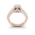 thumbnail image 3 of Natural 2ct Round Cut Diamond Prong Solitaire with Accented Engagement Ring Bridal Solid 18K Gold FG VS2, 3 of 3