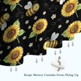 thumbnail image 6 of Sunflower and Bee Black Pattern Modern Waterproof Shower Curtain Set with 12 Hooks, Washable Decorative Bathroom Shower Curtain, 6 of 6