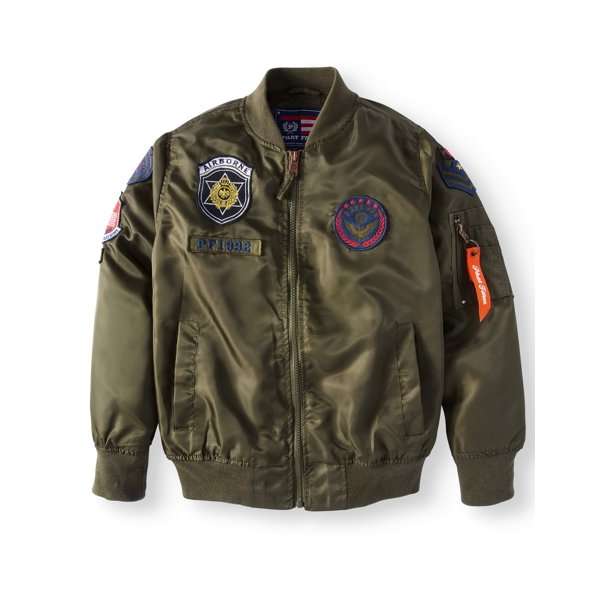 Boys Flight Jacket with Patches