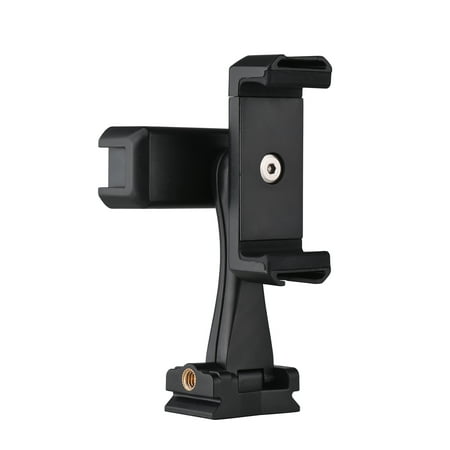 Image of Tomshoo AD-04 Universal Phone Tripod Mount with Dual Phone Holders Vertical Horizontal Phone Clamp 4 Cold Shoe Mount Multifunctional Smartphone Holder for Vlog Live Streaming Oline Video Teac
