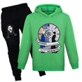 thumbnail image 1 of Addams - Conjunto familiar para niños y niñas, sudadera con capucha + pantalón informal, regalo de cumpleaños para niños, 2 piezas, novedades de primavera y otoño zhangmenya  LED, 1 of 2