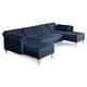 thumbnail image 5 of Sala Modular Doble Chaise Makora Boyd con Memory Foam y Respaldo Ajustable Lino Azul, 5 of 8