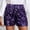 Purple, variant on Sequin Shorts for Women Elastic High Waisted Festive Nightlife Shorts with Shine for Party Clubwear and Events