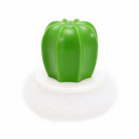 

Thinsont Plastic Pot Palm Cleaning Brush Reusable Washable Oilproof Anti-rust Handheld Kitchen Plate Tray Brushes White PET