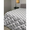thumbnail image 2 of Lattice Down Alternative Comforter, Abstract Swirly Stripes Curling Geometric Lines Forming Flowers Mosaic Modern, Microfiber Quilt for All Season, 5 Sizes, Grey and White, by Ambesonne, 2 of 3