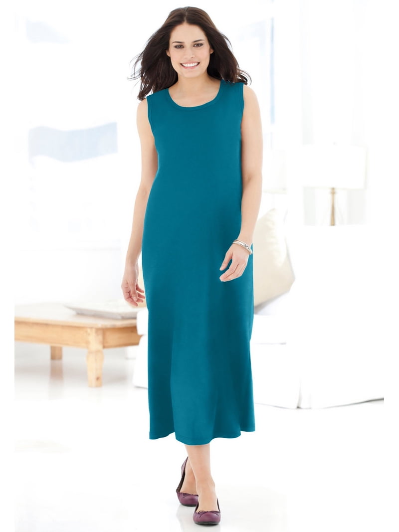 woman within formal dresses Plus Size Lettuce Trim Knit Jacket Dress Casual Chic