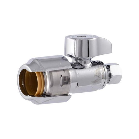 Reliance Worldwide 4525259 0.5 in. PTC x 0.25 in. Compression Brass Straight Stop Valve