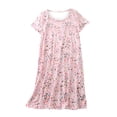 thumbnail image 1 of Sakmal Robe de Nuit Moo Moo pour Femmes Grande Taille Rose Longue Confortable Robe de Maison Imprimée à Manches Courtes Robes de Nuit pour Femmes, 1 of 6