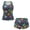Dinosaur Floral Print, variant on Tankini Set, Gold Floral Vine Print with Side Pockets Tummy Control Women's Summer Swim Tank Top Pocketed Shorts Set for Fitness with Soft Two Side Pockets, Size Medium